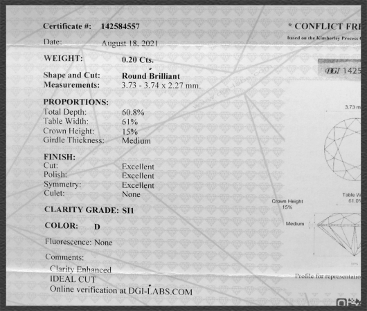 Brillant 585 Gold Stecker 0,40ct, DGI Zertifikat